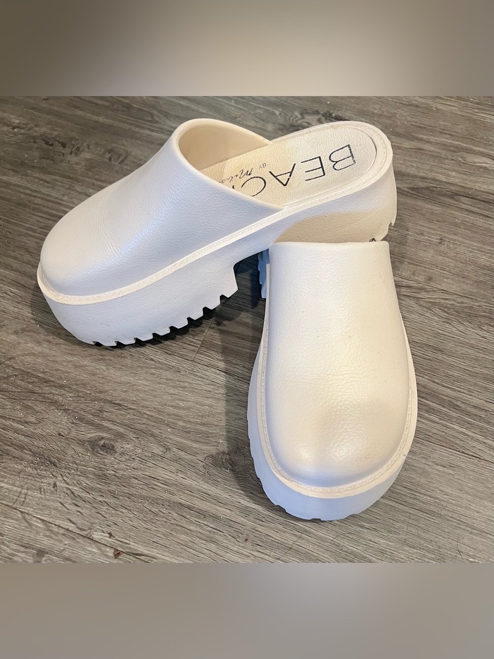 Cream Platform Clogs